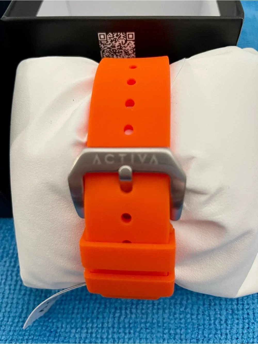 Men’s ACTIVA Orange Clear Case Chronograph Watch